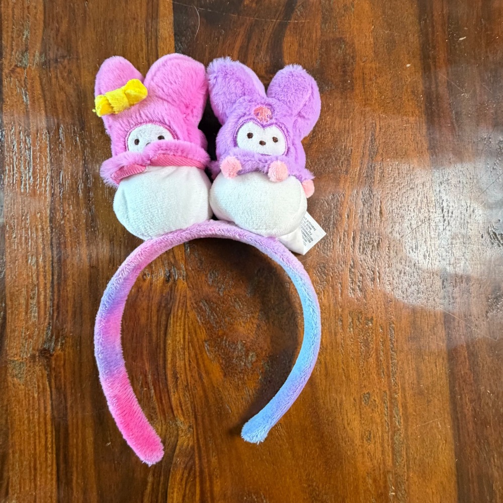 Sanrio Peeps Hello Kitty and Friends My Melody Kuromi Plush Headband Pink Purple